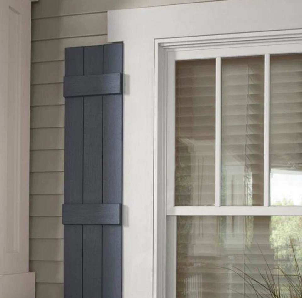 Par de persianas Ply Gem de 11 pulgadas x 59 pulgadas de polipropileno de 3 placas y listones - BLANCO Foto 4 de 4