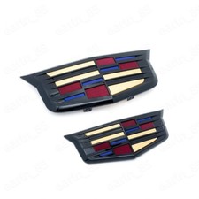 Set Of 2 Color Cadillac Car Front Rear Badge Emblem Badge For Ats Xts Elr