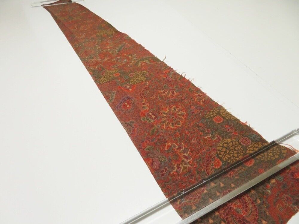4A08z50 Japanese Kimono Crepe Silk FABRIC Butterfly Red-Brown 55.1x6.7 4A08z50 Japanese Kimono Crepe Silk FABRIC Butterfly Red-Brown 55.1x6.7
