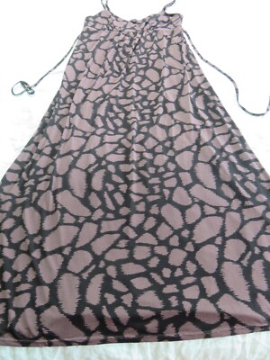 JASPER CONRAN BLACK & MOLE ANIMAL PRINT JERSEY MAXI LOW CUT SUN DRESS UK 14  | eBay