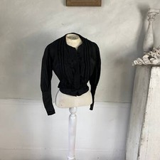 Black Silk Bodice Button Up Blouse Silk Bodice Victorian Bodice