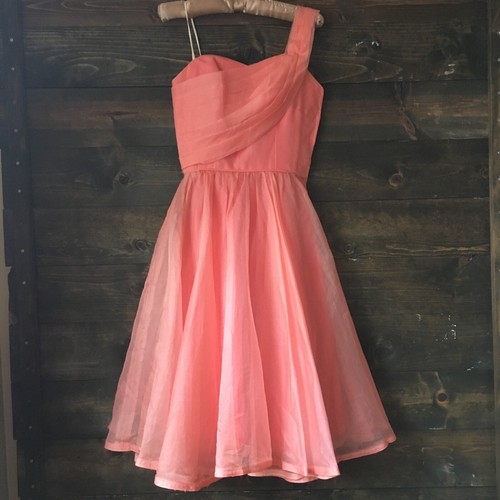 Vintage 50s coral party dress new look true vintage vlv party dress prom - Picture 6 of 12