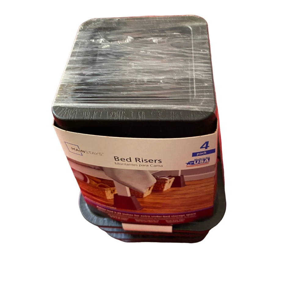 Elevadores de cama Mainstays Rich negros para levantar tu cama para crear espacio de almacenamiento Foto 4 de 4