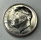 1991-P Roosevelt Dime 10cent Coin from US Mint Set. Uncirculated BU