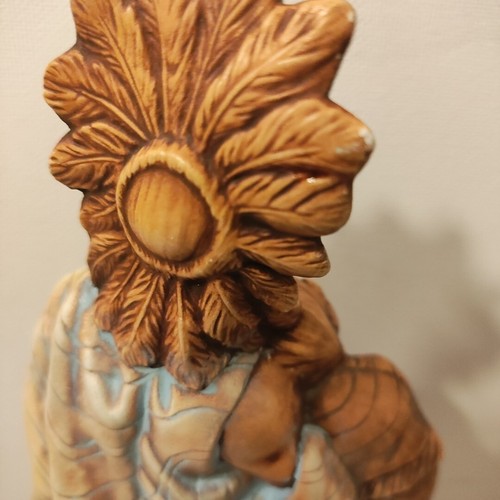 Vintage Native American Couple Indian Chief & Woman Statue Porcelain Resin 8" H - Picture 10 of 13