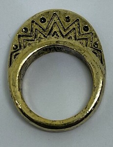 Authentic House of Harlow 1960 14k Yellow Gold Plated Etched Mohawk Ring