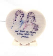 God Made Us Sisters, Choice Made Us Friends Etched Heart with  Stand