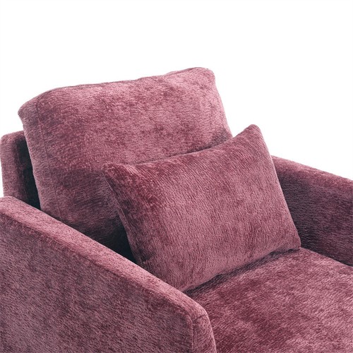 Chenille Accent Arm Chair Upholstered Club Chair for Living Room Bedroom Study - Picture 4 of 17