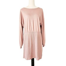 Nine West XL Light Mauve Blouson Dolman Sleeve Knit Sweater Dress NWT