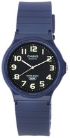 Casio Schwarzes Zifferblatt Blaues Harzarmband Quarz MQ-24UC-2B Wr Herrenuhr