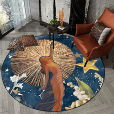 Bohemian Mandala Style Non-Slip Round Mat-Machine Washable,Durable Polyester 10