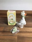 Avon Perfume Bottle Vintage Mother Goose Figurine Boxed Milk Glass and Plastic