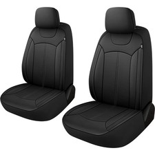 Leather Car Seat Covers Front Set Waterproof Stain-resistant Universal Fit