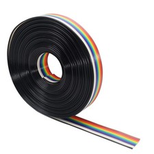 10-Wire Rainbow IDC Ribbon Cable 16ft 2.54mm Pitch Connector Wire
