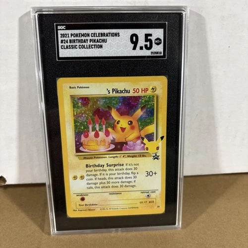 2021 Pokemon Celebrations Birthday Pikachu #24 SGC 9.5 MT