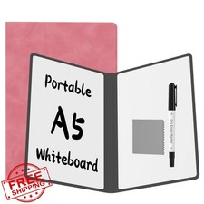 Portable Dry Erase Board Pink 9.5x6.6 Inch Reusable Notebook