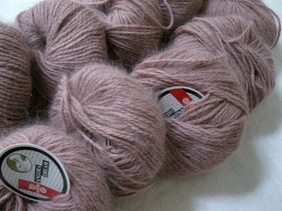 225gr Hochflausch Angora Wolle 70% v.Schewe altrosa