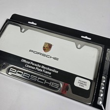 Porsche Brushed Stainless Steel Porsche License Plate Frame Whardware