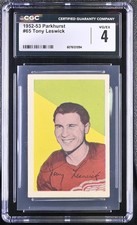 1952-53 Parkhurst #65 Tony Leswick Detroit Red Wings - CGC 4 VG/Ex 