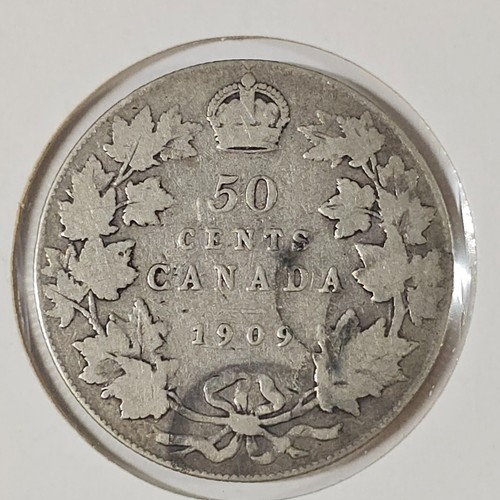 1909 Canada 50 fifty cents SILVER - COMBINE to save - C50-313