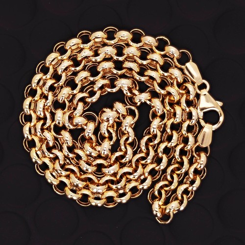Italienische 14k Gelbgold Rolo Gliederkette Halskette 18" 4,7 mm 10,3 Gramm - Bild 3 von 5