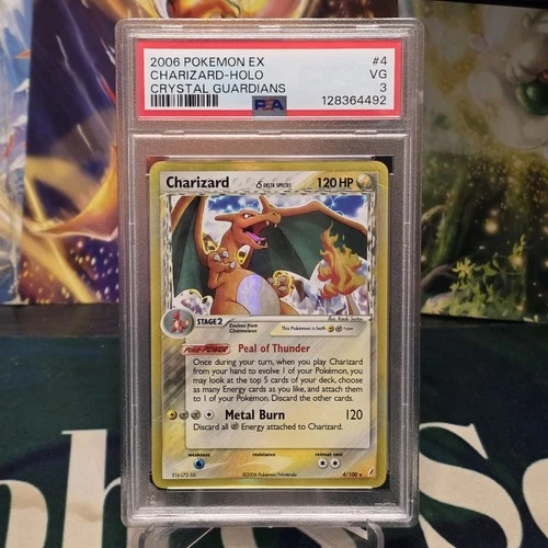 2006 Pokemon EX Charizard Holo Crystal Guardians PSA 3