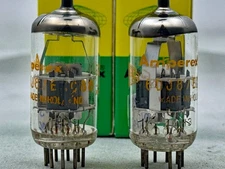 Matched Pair Amperex 6DJ8 ECC88 A-Frame Dimple Getters 1969 Holland Δ9L4 Tested