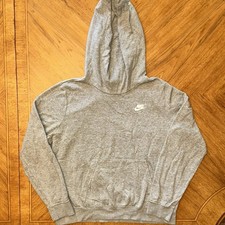Nike Hoodie Women's Size Large Funnel Neck Sweatshirt Gray Sweater Logo Pullover