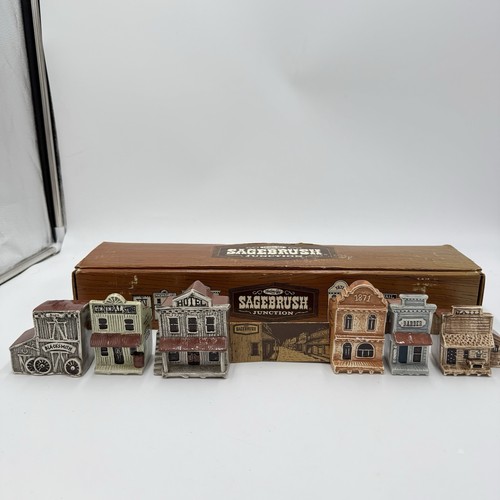 Vintage Sagebrush Junction Old West Modelle Gebäude Set mit Box Keramik  - Bild 1 von 9