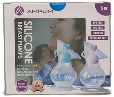 Amplim Manual Breast Pump, Gen 3 Food Grade Silicone Milk Collector For