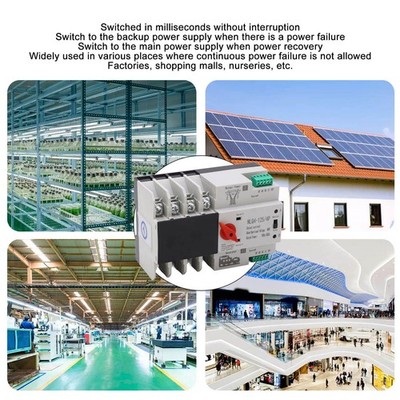 100A 4P Dual Power Auto Transfer Switch High Temperature Resistant Double Power
