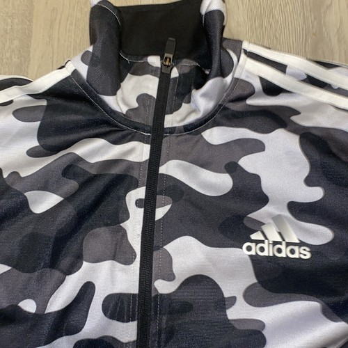 Adidas Camouflage Track Jacket Medium Black Camo Hip Hop Classic - Picture 3 of 13