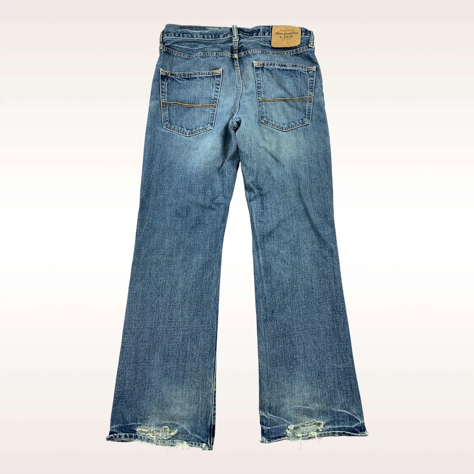 Abercrombie & Fitch Jeans Mens 32x30 Blue Baxter Low Rise Slim Boot Button Fly - Image 2 of 4