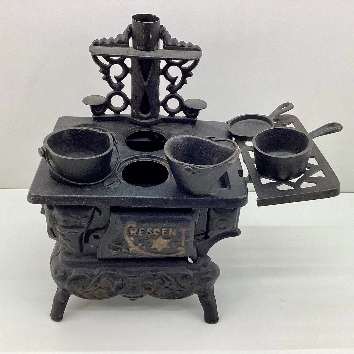 Ancienne Cuisinière Godin En Tôle Et Fonte - Jouet Miniature Début XXe Siècle