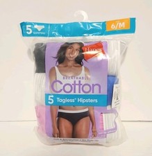 Hanes Women Breathable Cotton 5 Tagless Hipsters 6/M