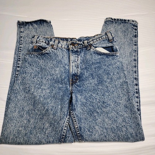 Jeans uomo Levi's 40550 0209 blu 32x32 linguetta arancione lavaggio acido made in USA edizione limitata - Foto 1 di 13