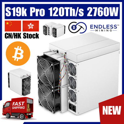 Bitmain Antminer S19k Pro 120Th/s 2760W   Input 200~240V AC | Endless Mining