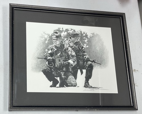 Dick Kramer 1994 Print SWAT RECON TEAM Military Collectible Signed Matted Framed