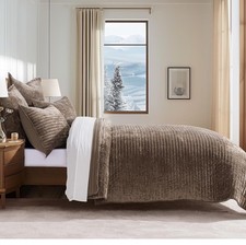 Evergrace Velvet Quilt Set With Shams - Mocha Brown - King