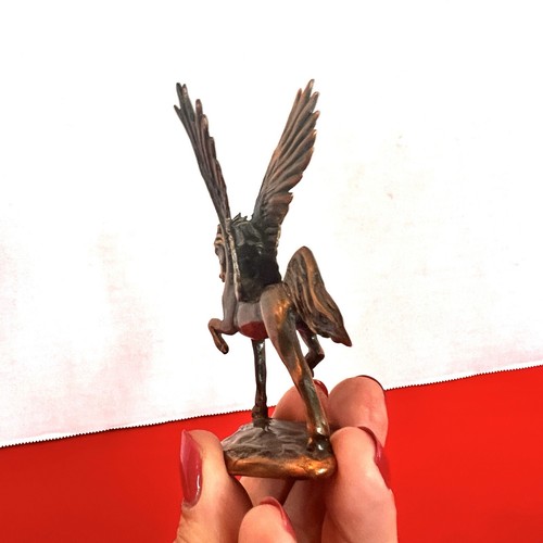 VTG 1984 Bronze Pegasus Flying Horse Collectible 3” X4” Signed Mythical - Picture 6 of 11