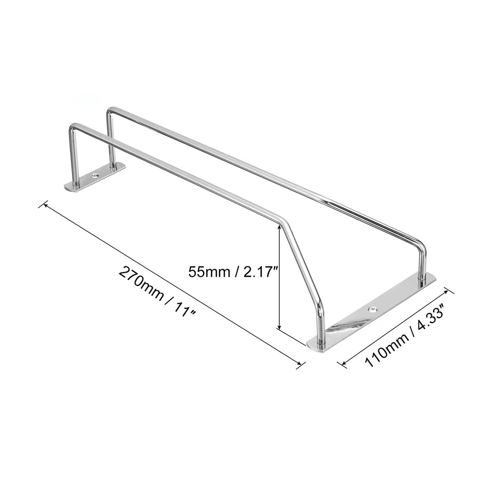 Wine Glass Rack Under Cabinet 11-Inch for Shelf Kitchen (Single-Row, Silver) - Imagem 2 de 4