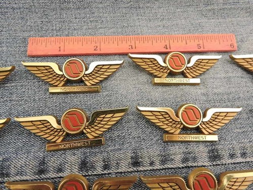 49 vintage  Northwest Airlines Plastic Jr. Pilot  Wings - Pin Back -