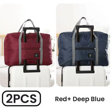 2 Pack Foldable Travel Duffel Bag for Airlines Carry on Bag Weekender Overnight