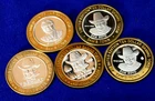 Lot of 5 Casino Silver Strikes -.999 silver with airtight capsules see desc