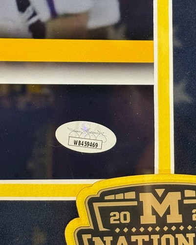 Colston Loveland Michigan Wolverines Signed Framed Display 21" x 39" JSA Witness - Picture 2 of 2
