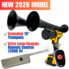 Dewalt Impact Air Train Horn Dual Long Trumpets Long Range 2000ft Remote