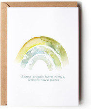Dog Sympathy Card, Pet Loss Card, Cat Sympathy Card with Rainbow Bridge , Premi