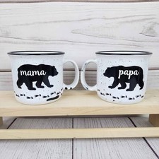 Mambo Group Mama and Papa Bear Mugs Ceramic Coffee Cup Hot Cocoa