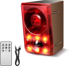 Outdoor Motion Sensor Alarm with 130Db Loud Noise, 13 Sounds Strobe Light