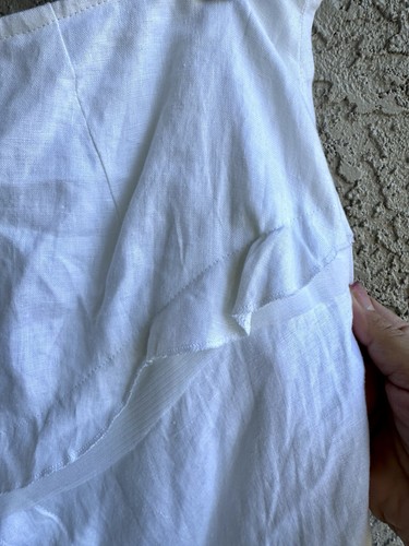 Ecologie Maxi Skirt White Linen Maxi A-Line Crosscut 3D Ruffle Lined Sz 10 NWT - Picture 11 of 12